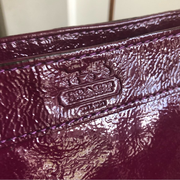 Purple Cranberry Coach Patent Leather Mini Bag - Picture 1 of 16